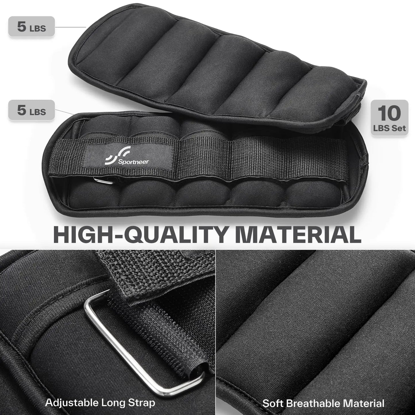 Adjustable Ankle Weights 1Pair 10lb