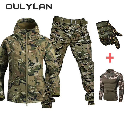 Men's Tactical Gloves Jacket T-shirt Pants