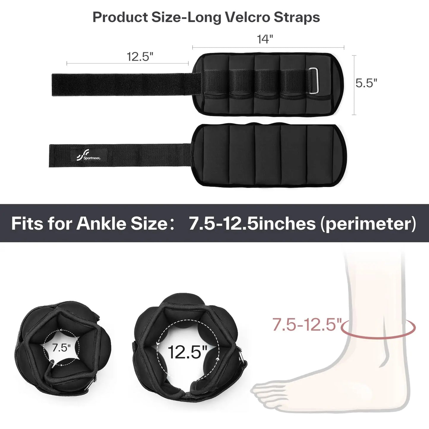 Adjustable Ankle Weights 1Pair 10lb